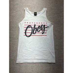 Obey Propaganda White Streetwear Tank Top Size Women's Large